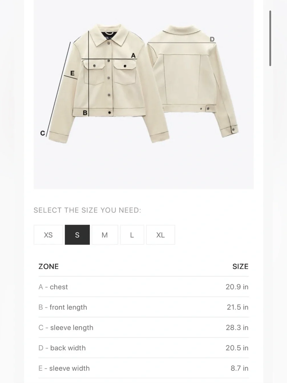 ZARA Soft Charcoal Bomber Jacket, Elastic Hem